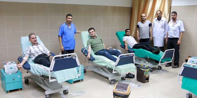 خان يونس- فعاليات مبادرة عائلة الأغا للتبرع بالدم المرحلة الثانية عشر