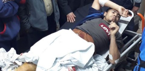 إصابة الشاب جابر سمير   الاغا خلال مسيرات العودة